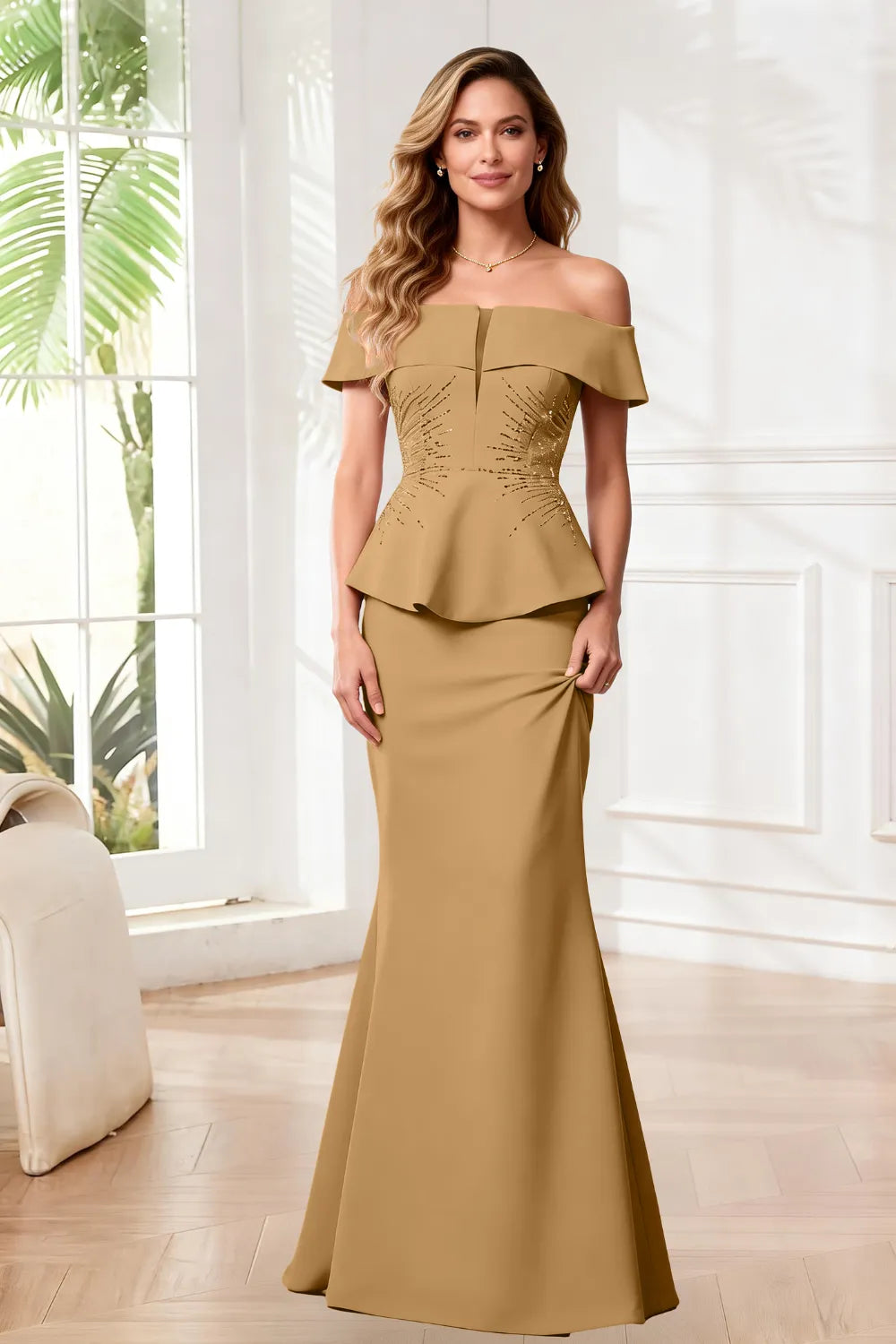 Elegant Off Shoulder Mermaid Evening Dress