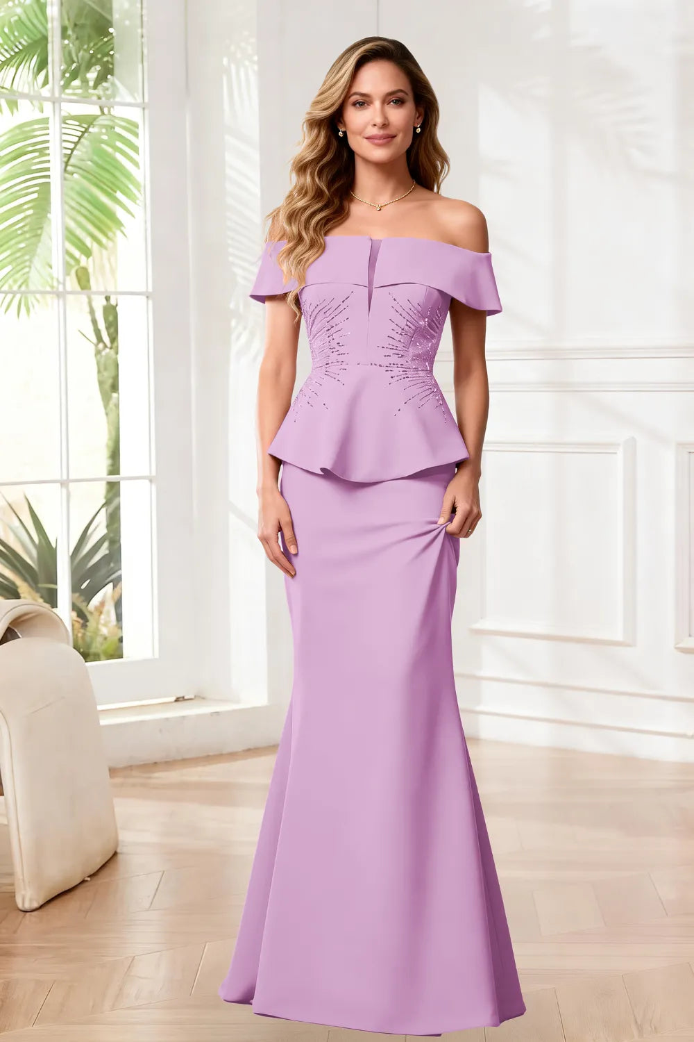 Elegant Off Shoulder Mermaid Evening Dress