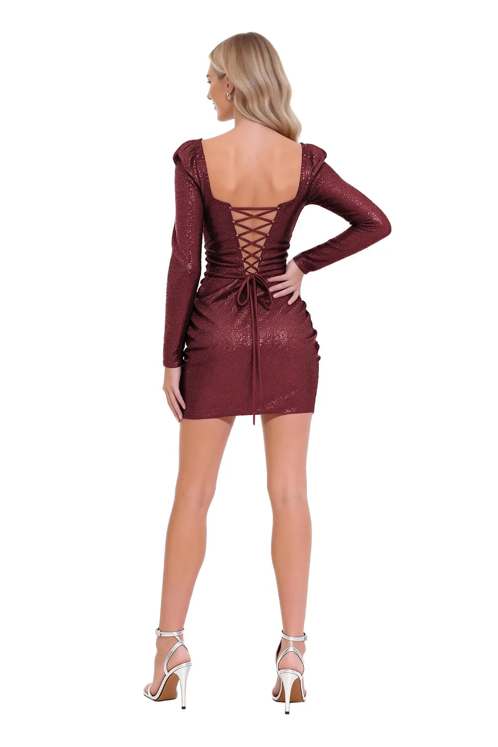 Sparkly Ruched Party Mini Dress