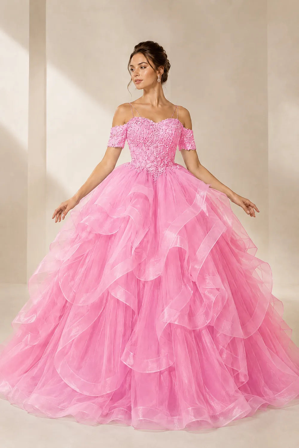 Celestia Off-Shoulder Ruffle Ball Gown