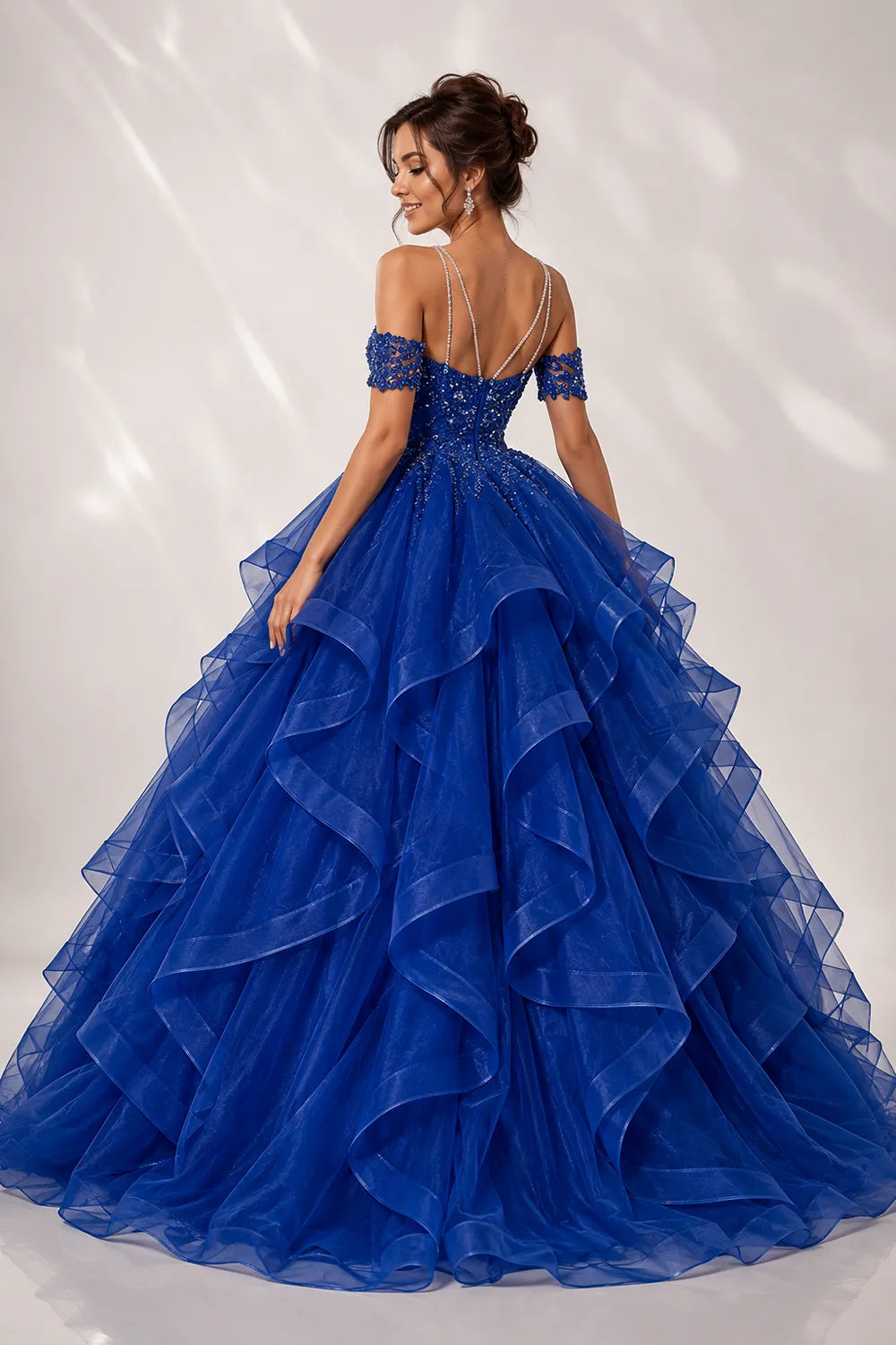 Celestia Off-Shoulder Ruffle Ball Gown