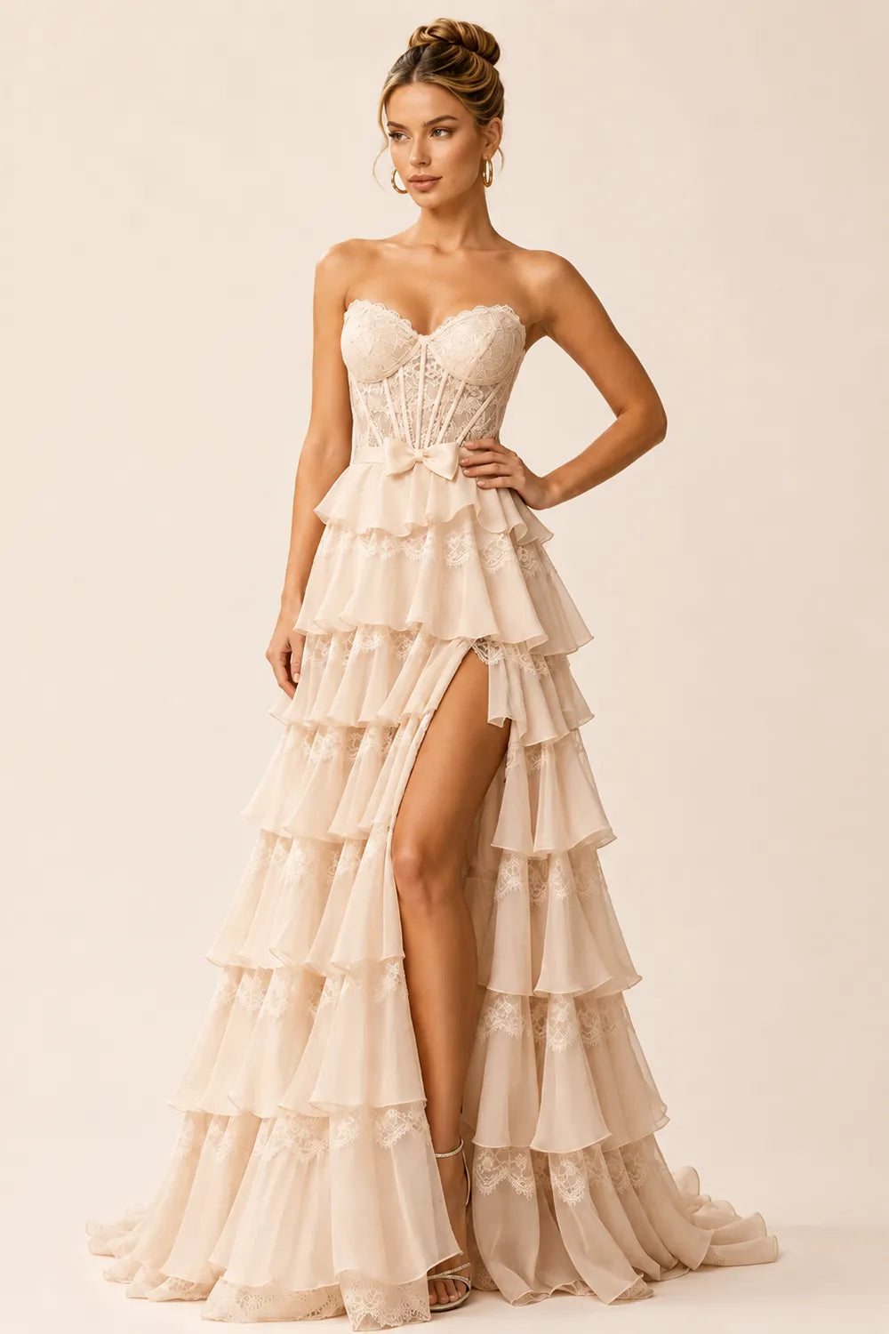 Corset Tiered Tulle Ball Gown