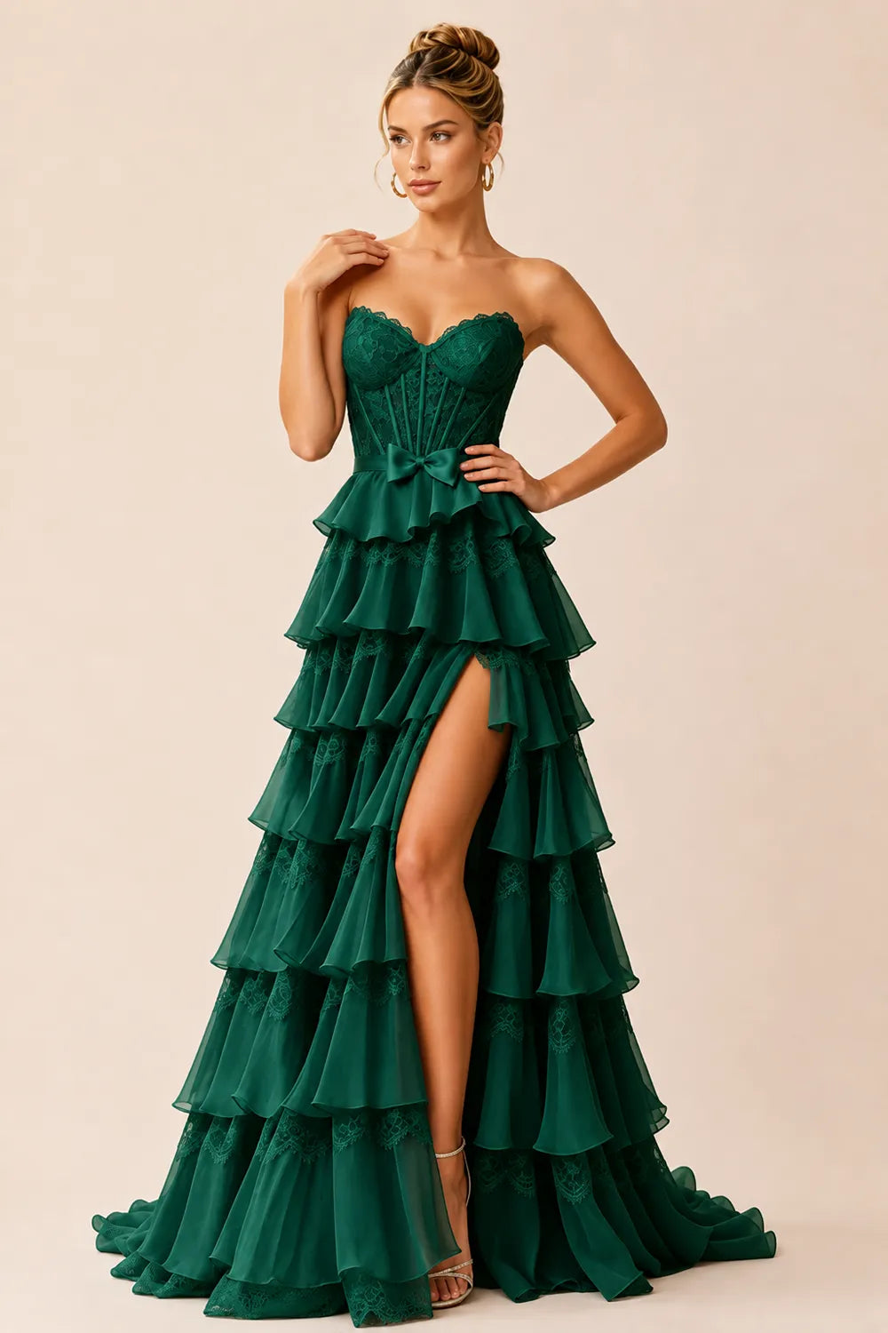Corset Tiered Tulle Ball Gown