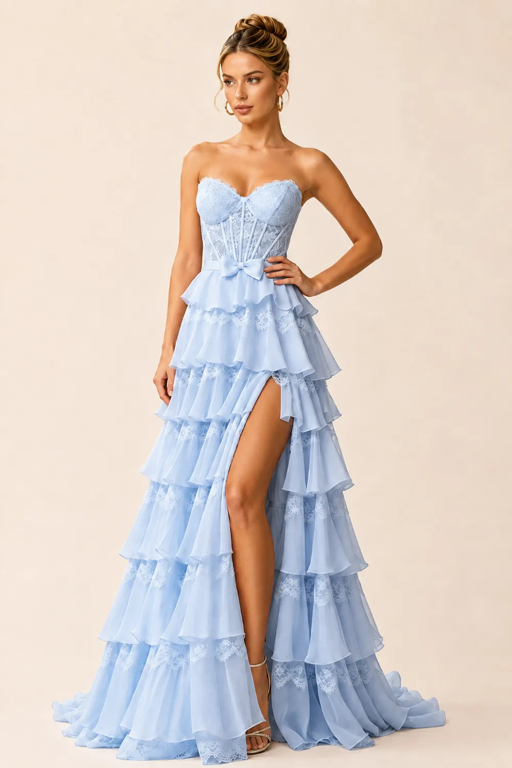Corset Tiered Tulle Ball Gown