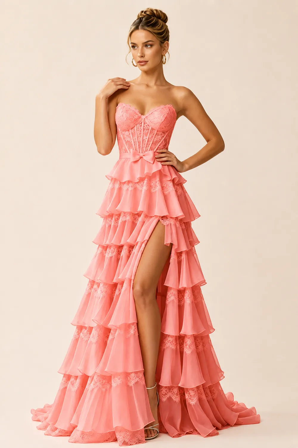 Corset Tiered Tulle Ball Gown