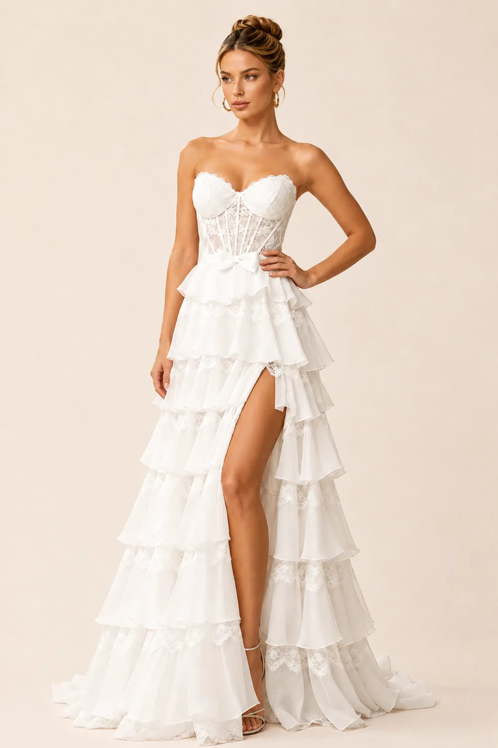 Corset Tiered Tulle Ball Gown