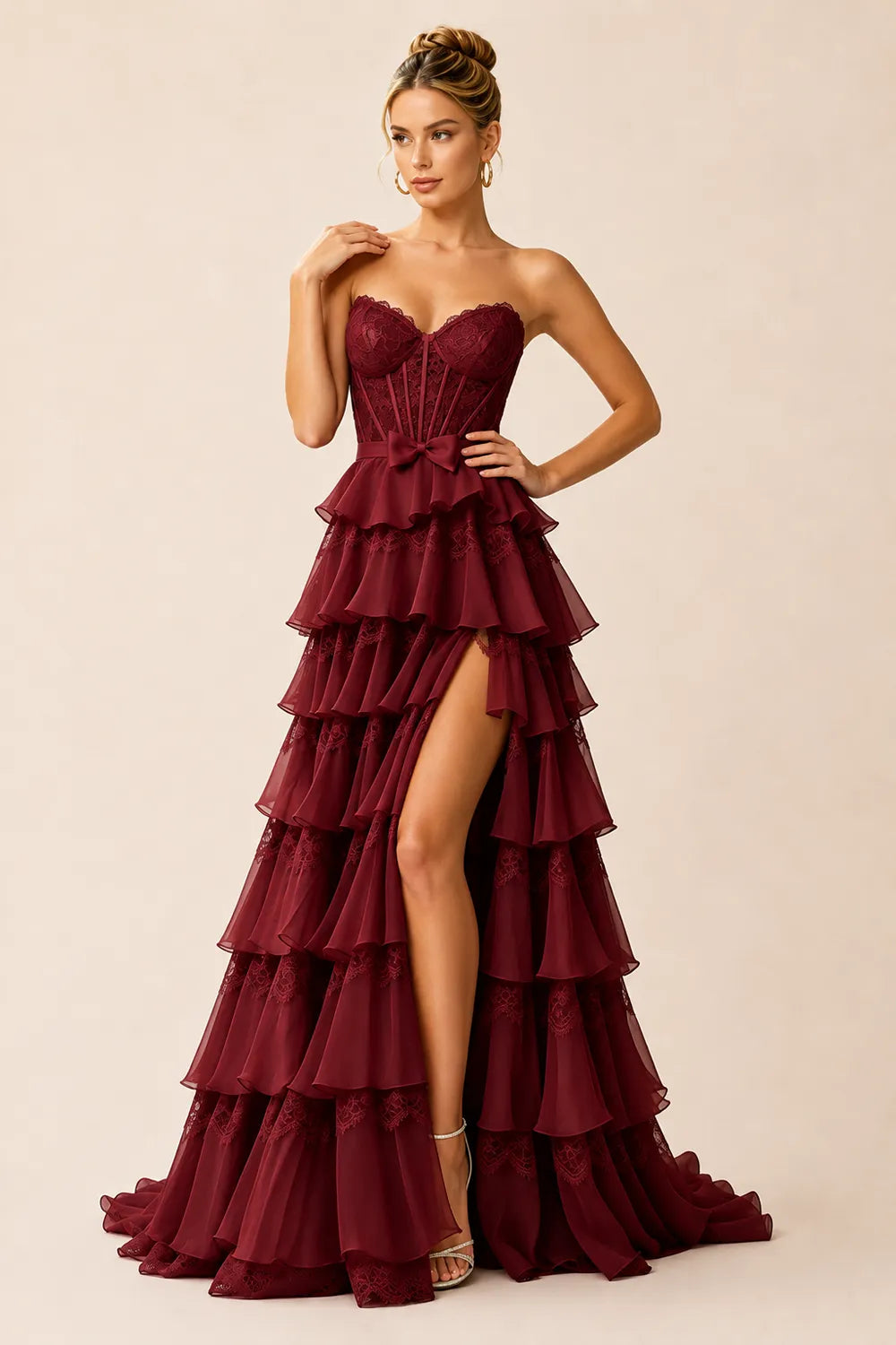 Corset Tiered Tulle Ball Gown