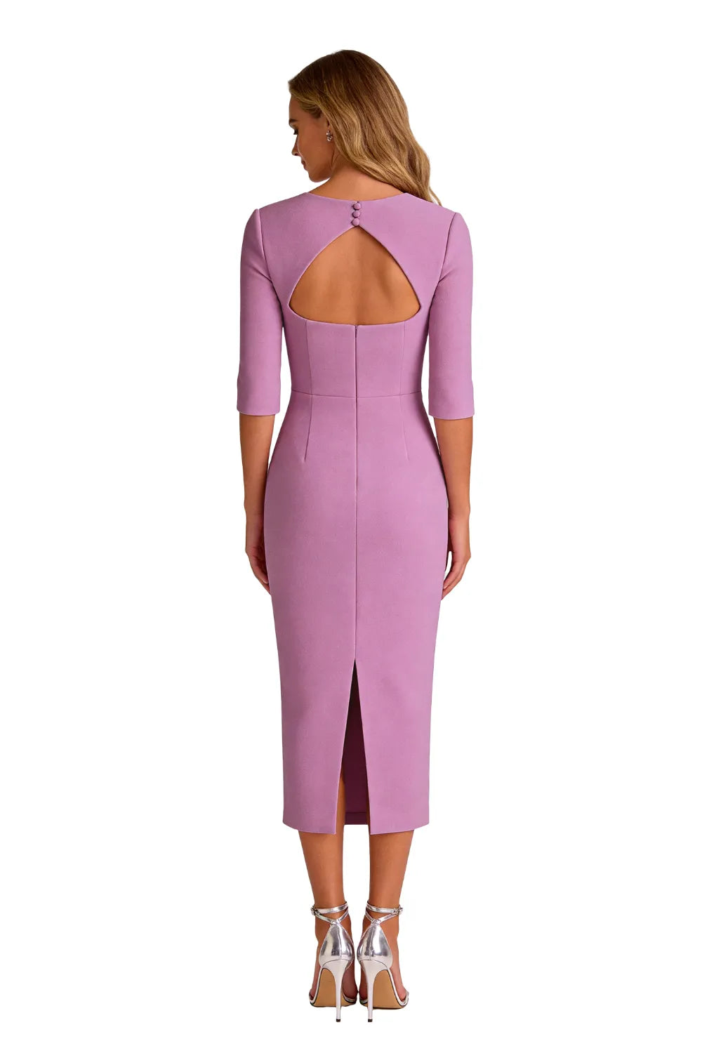 Seraphine Elegant Cutout Back Midi Evening Dress