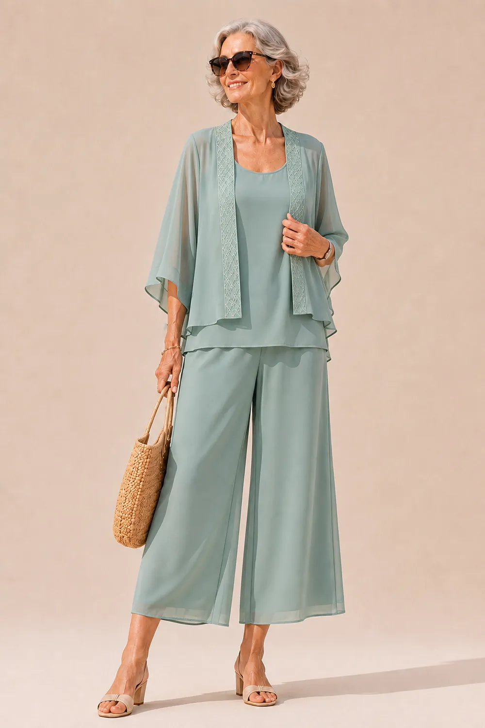 Sophisticated Layered Wide-Leg Occasion Set