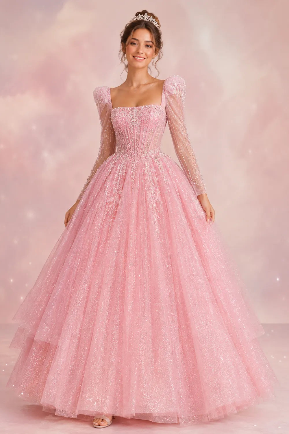 Romantic Long Ball Gowns with Sleeves