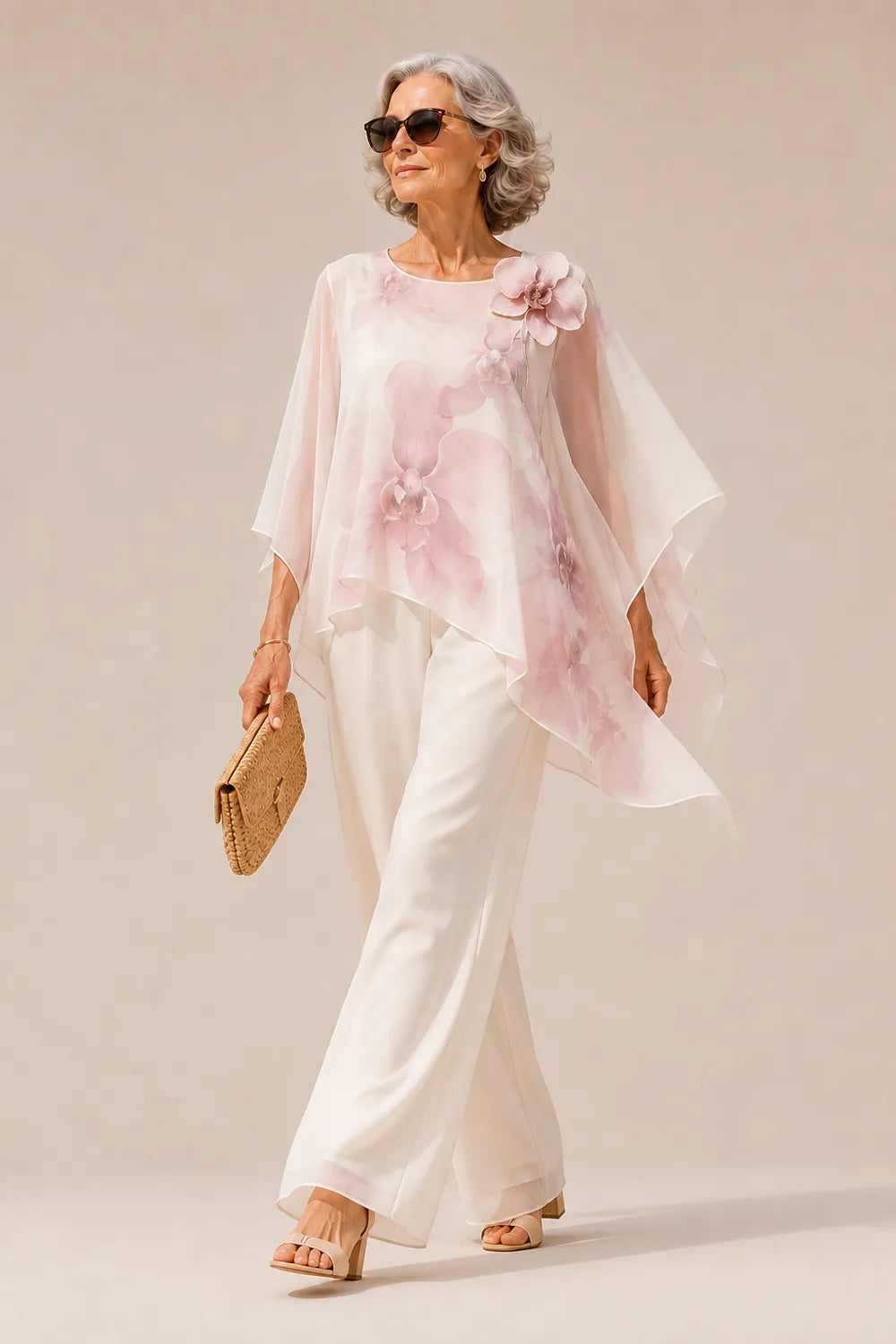 Elegant Asymmetrical Overlay Wide-Leg Formal Pant Set