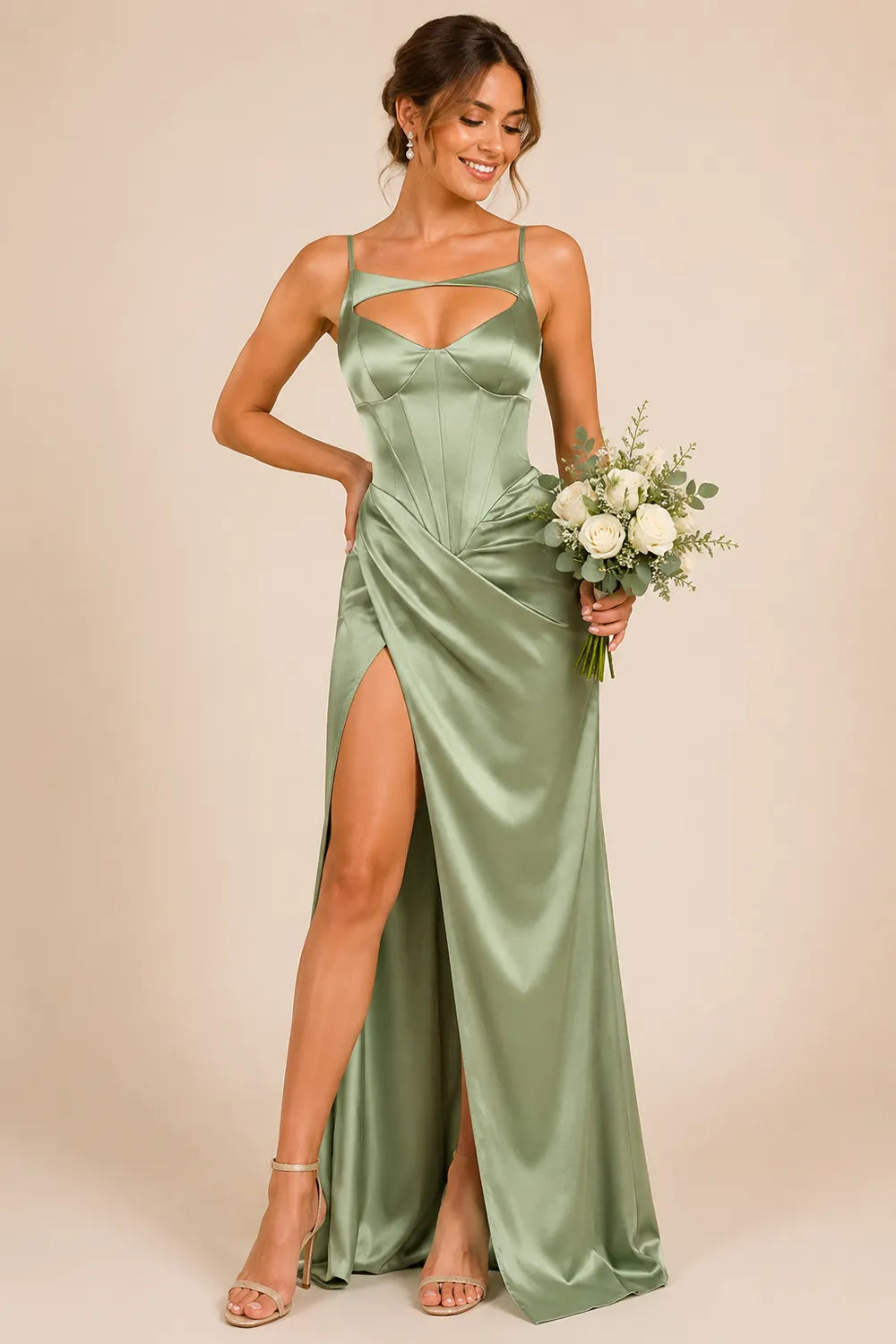 Refined Draped Satin Bridesmaid Dress