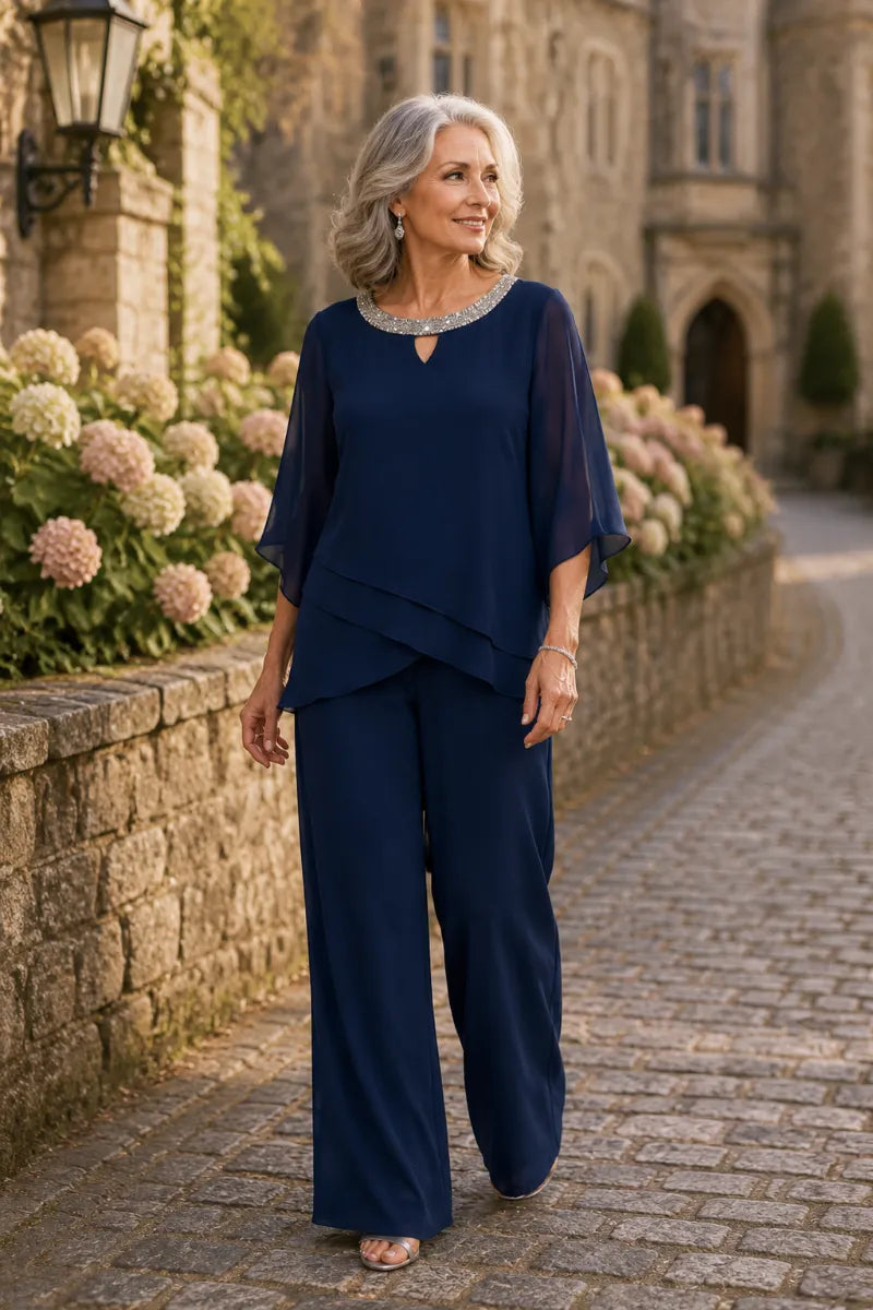 Sophisticated Loose-Fit Formal Pant Set