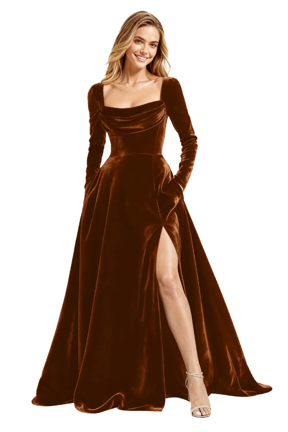 Vintage-Inspired Velvet Floor-Length Gala Gown