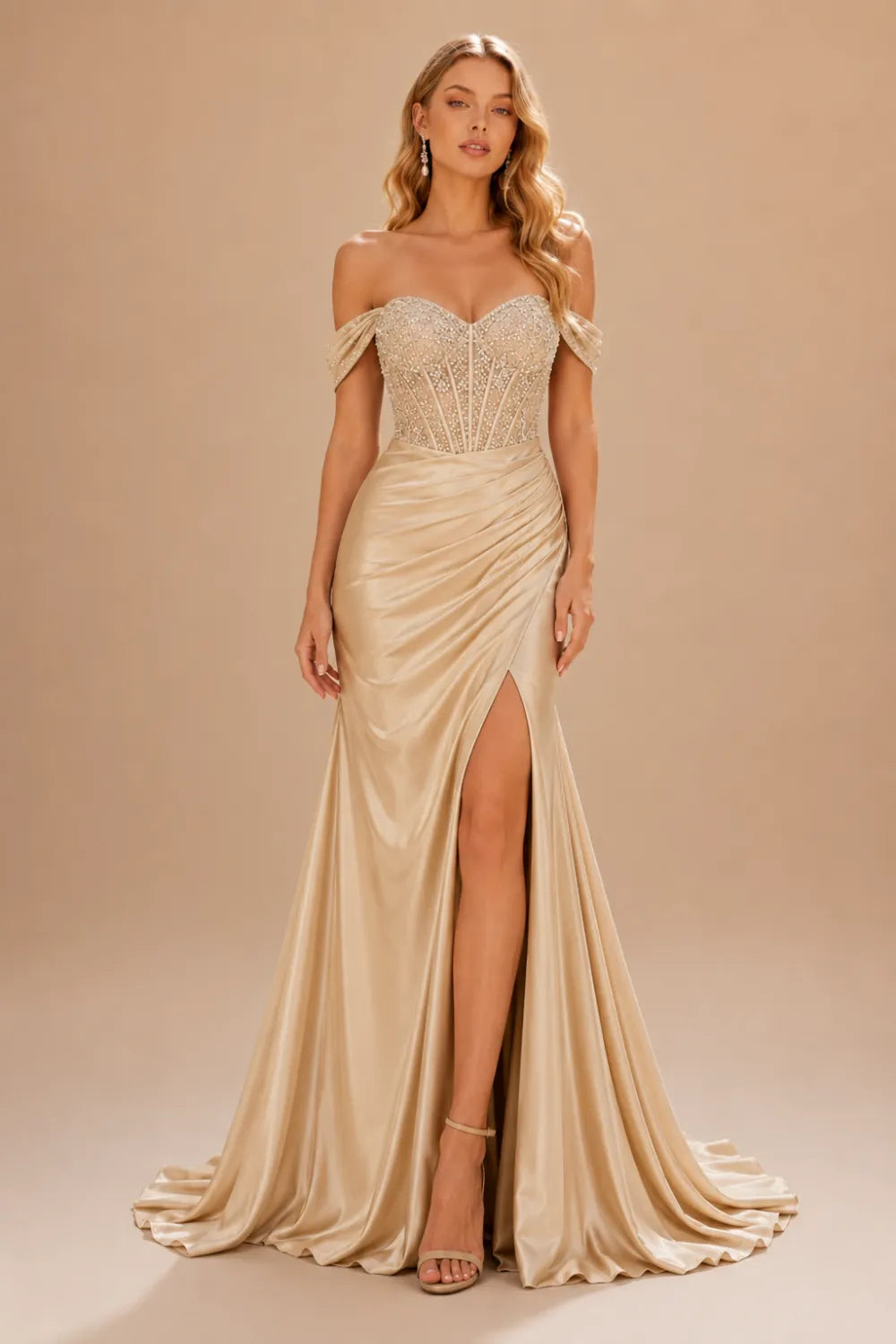 Off Shoulder Mermaid Evening Gown