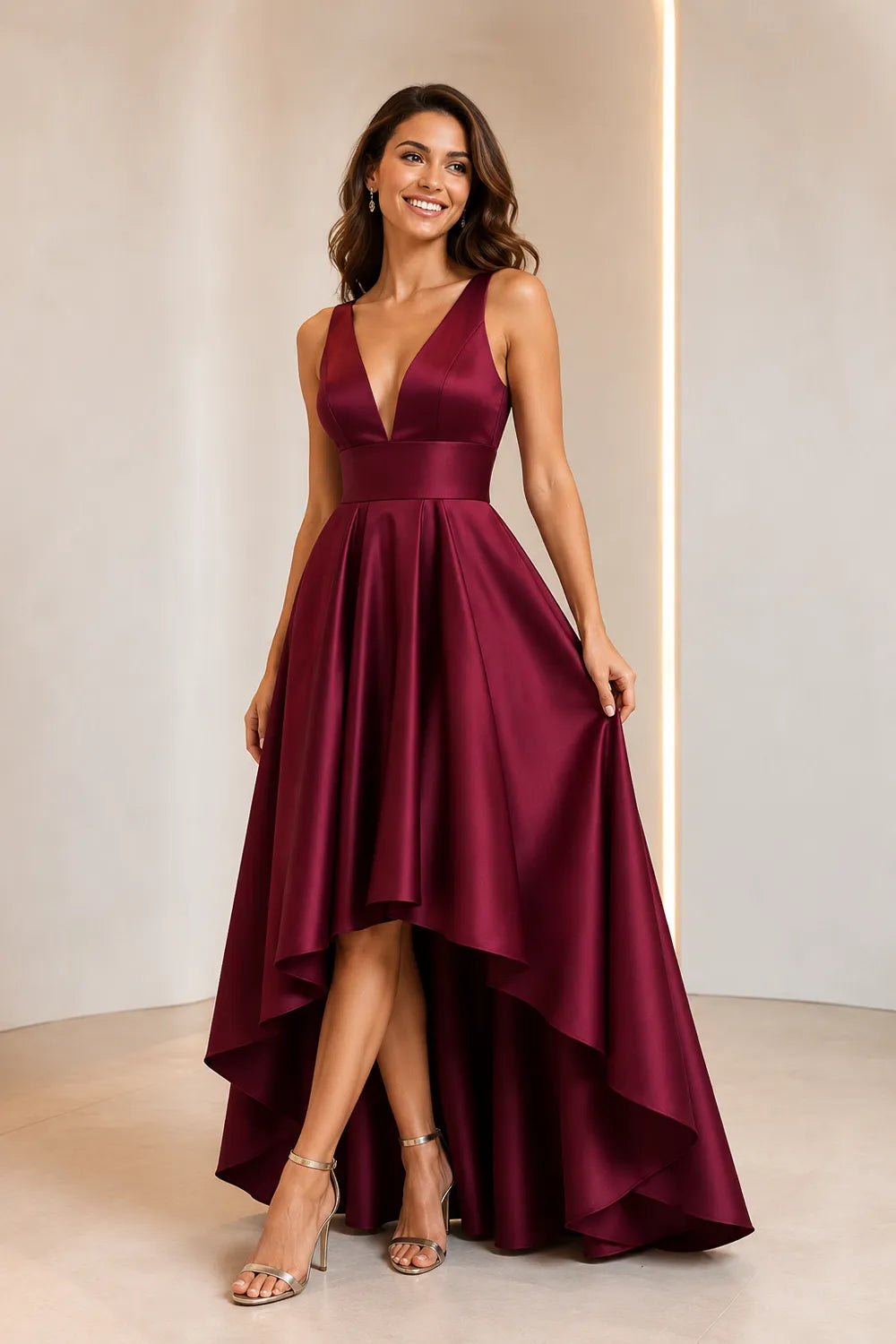 Valeria Open Back Satin Bridesmaid Dress