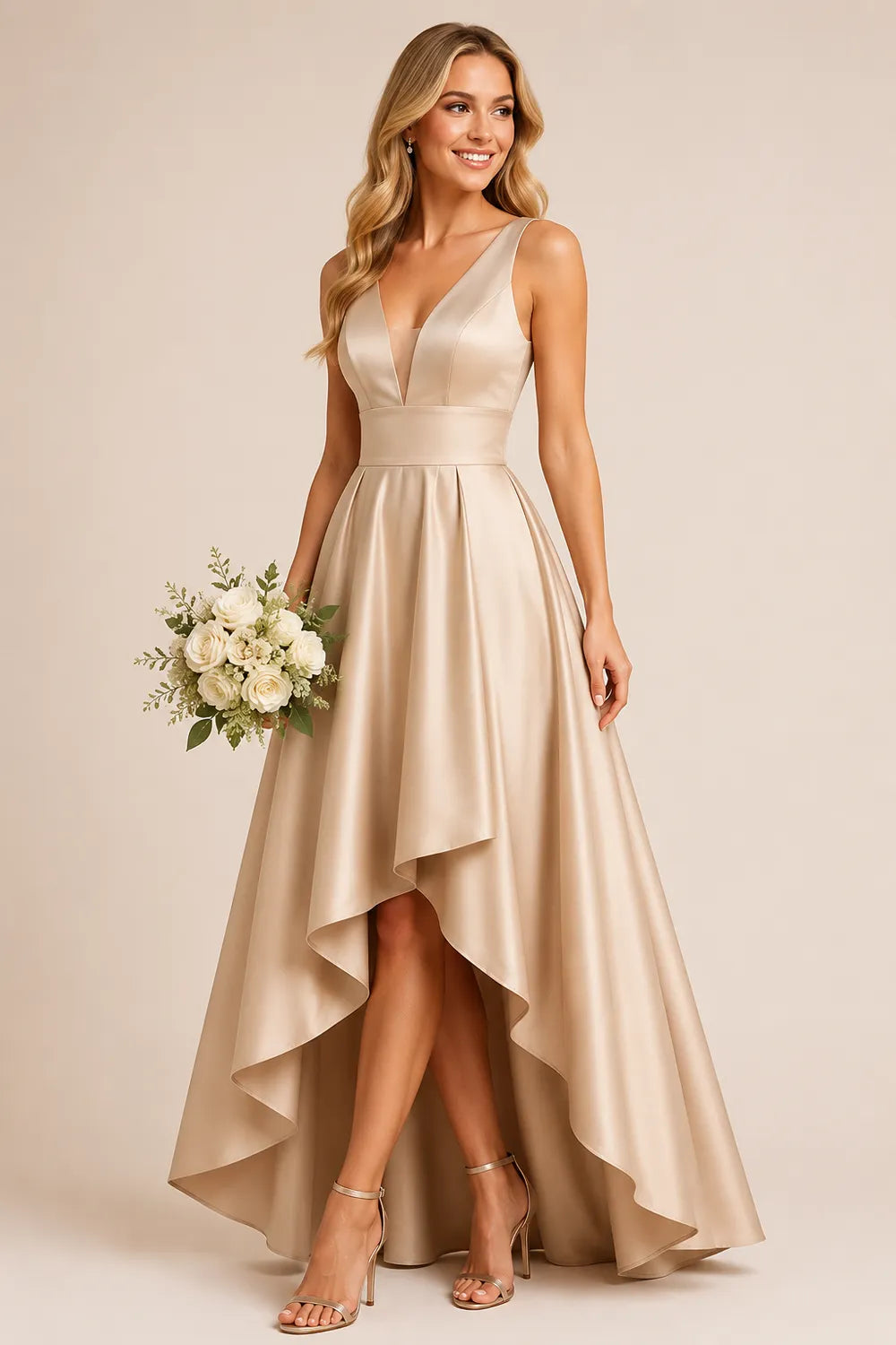 Valeria Open Back Satin Bridesmaid Dress