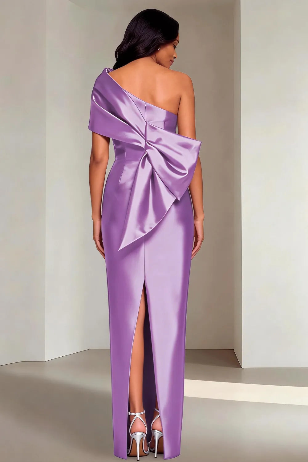 Luxury Satin One Shoulder Evening Gown