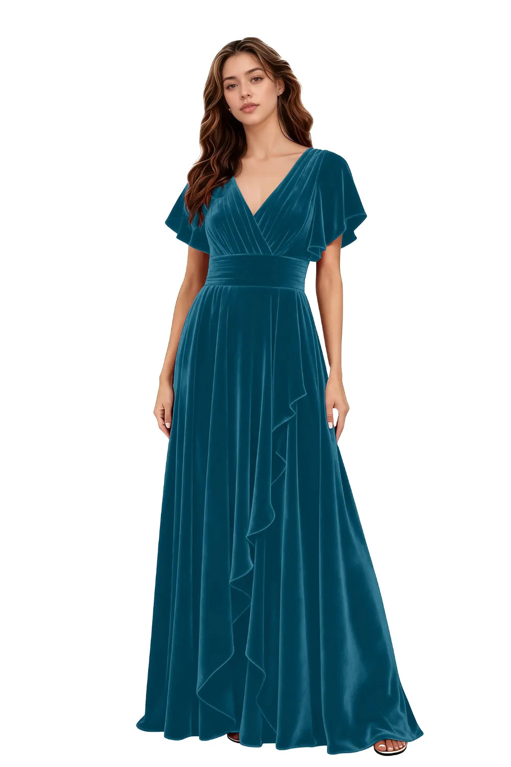 Vintage Velvet Formal Evening Gown for Women