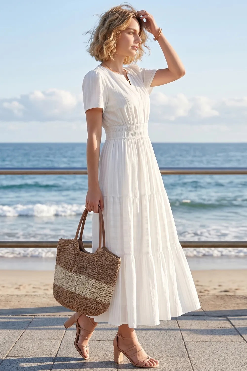 Casual Flowy Chiffon Wedding Guest Dress