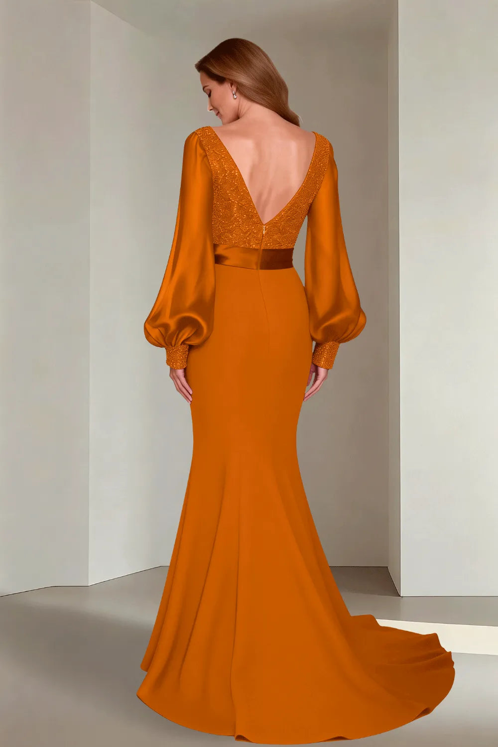 Classic V-Neck Mermaid Formal Evening Dress