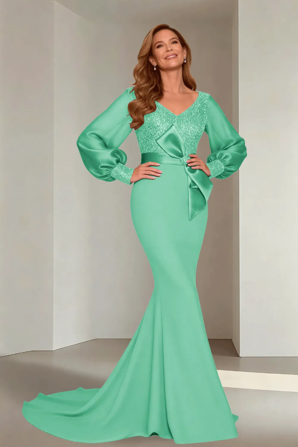 Classic V-Neck Mermaid Formal Evening Dress