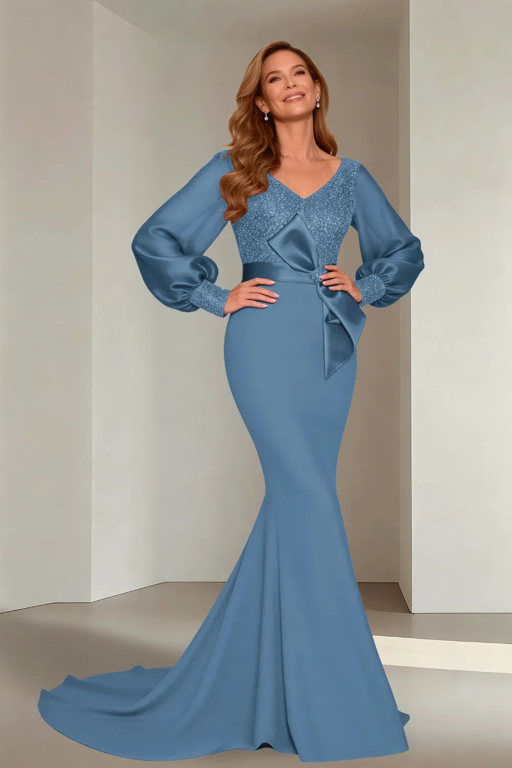 Classic V-Neck Mermaid Formal Evening Dress