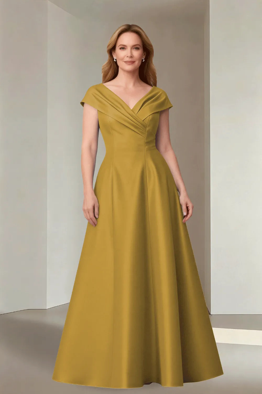 Minimalist Satin-Finish Wedding Guest Maxi Dress