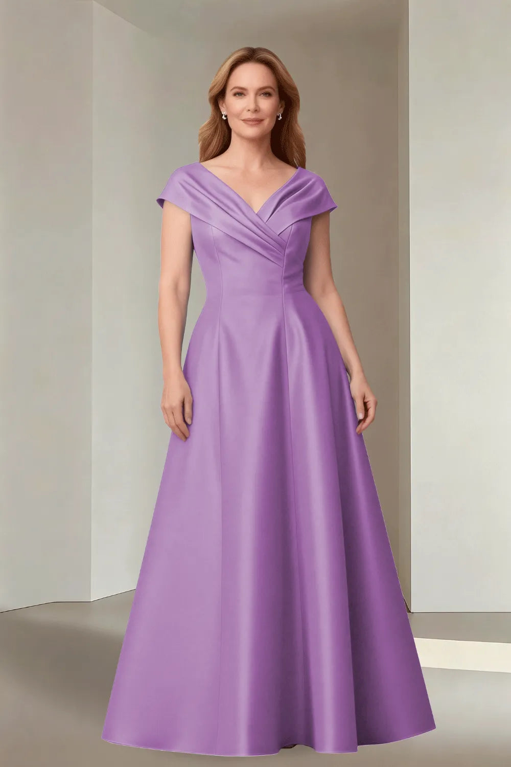 Minimalist Satin-Finish Wedding Guest Maxi Dress