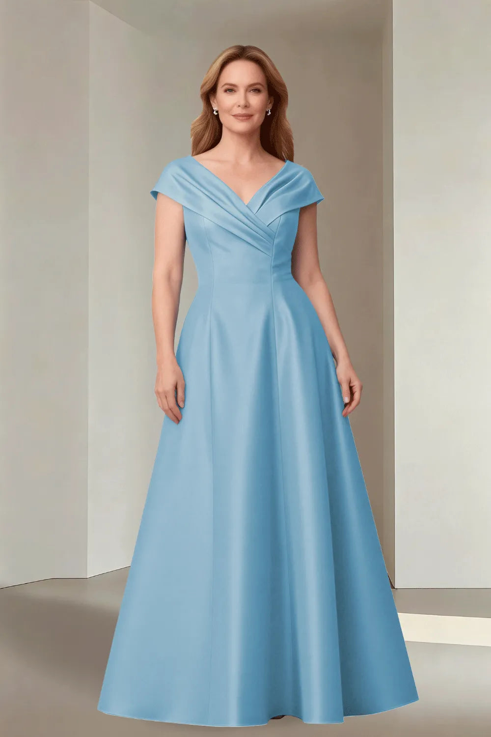 Minimalist Satin-Finish Wedding Guest Maxi Dress