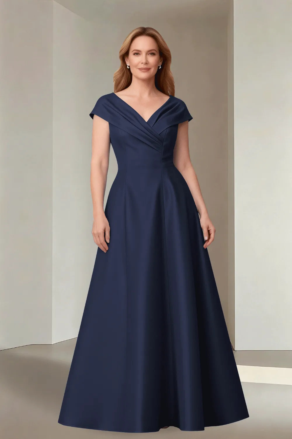 Minimalist Satin-Finish Wedding Guest Maxi Dress