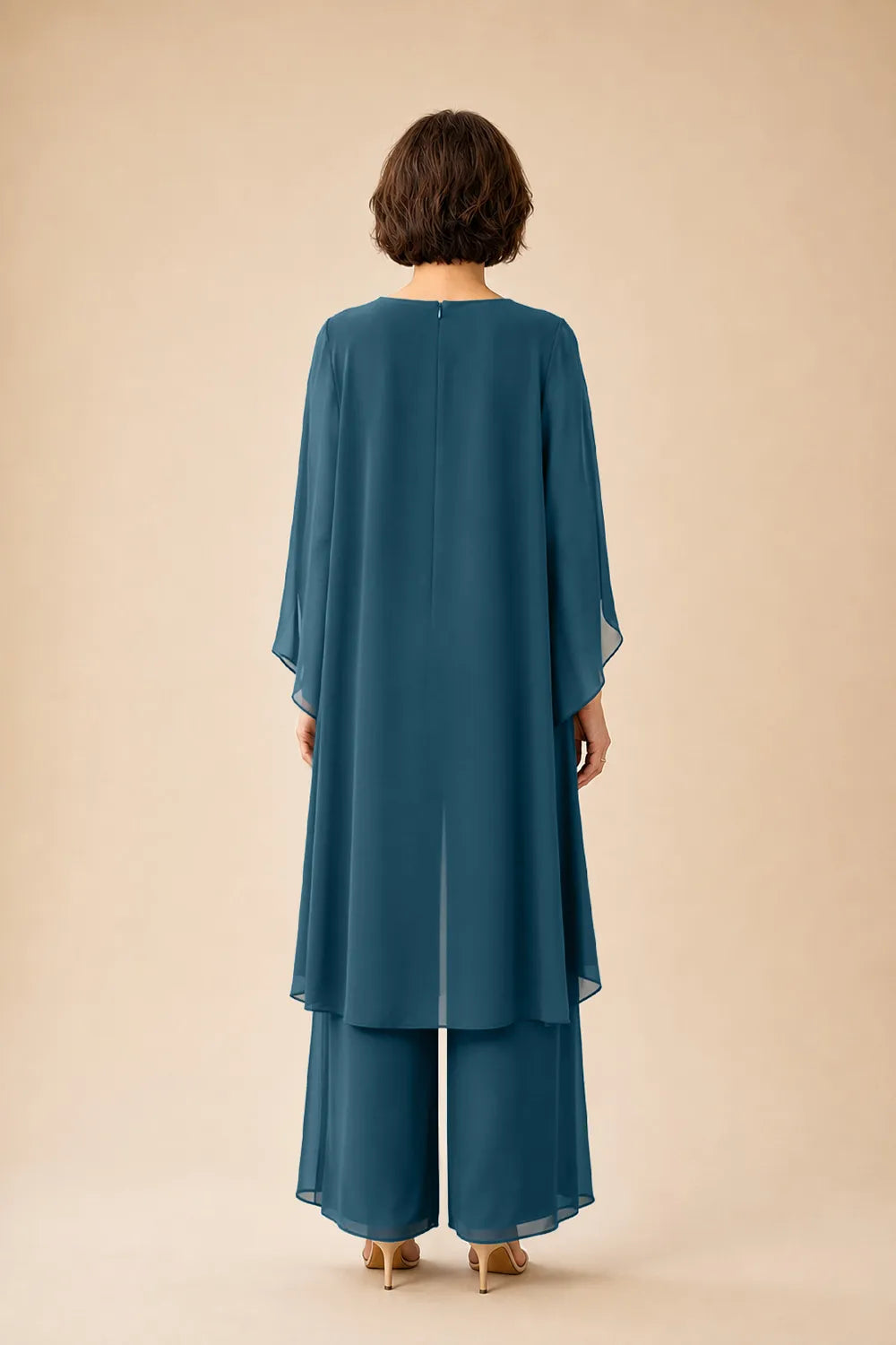 Flowing Chiffon Overlay Mother of the Bride Pant Set