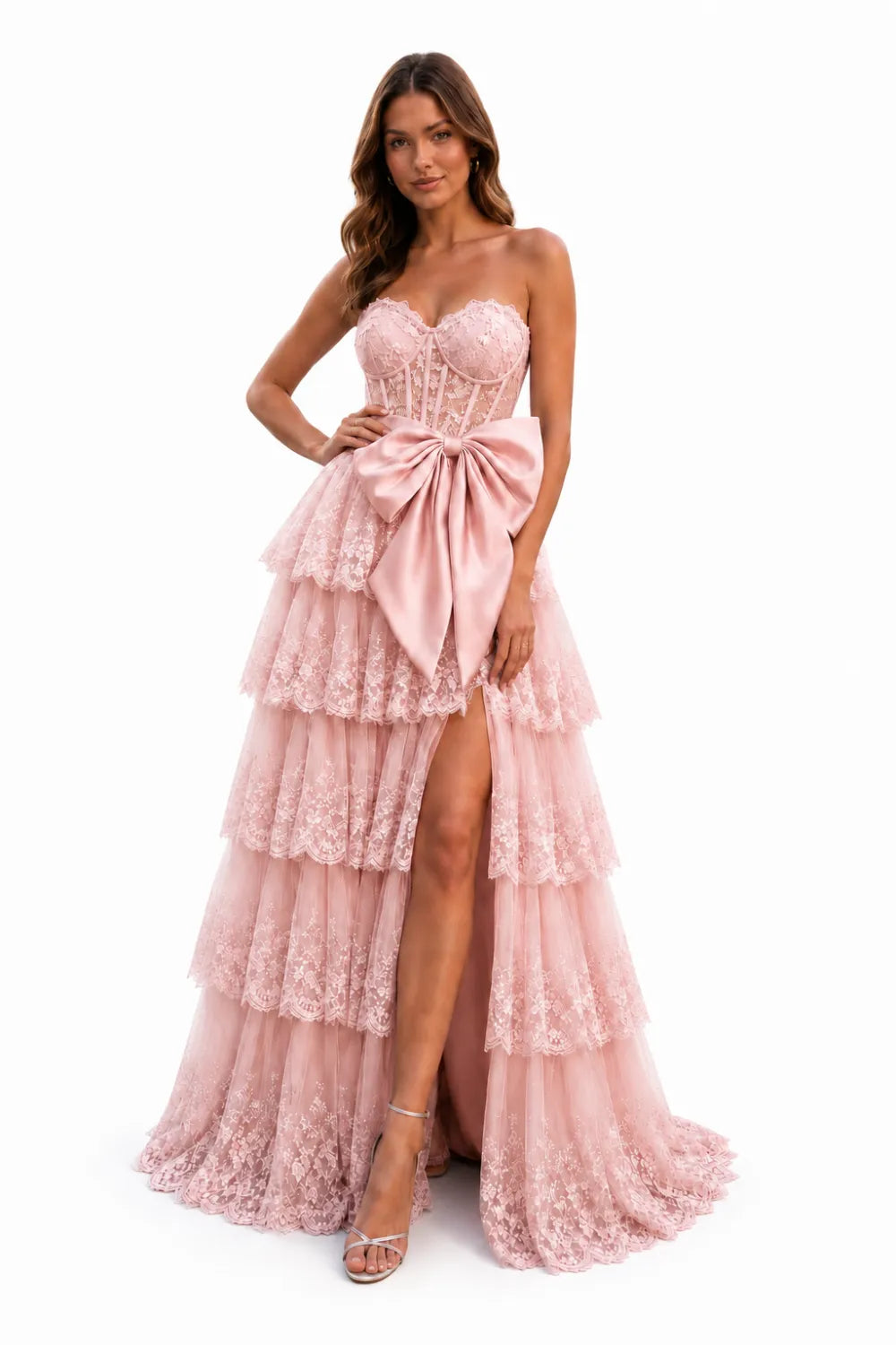 Elegant Backless Tulle Ball Gown
