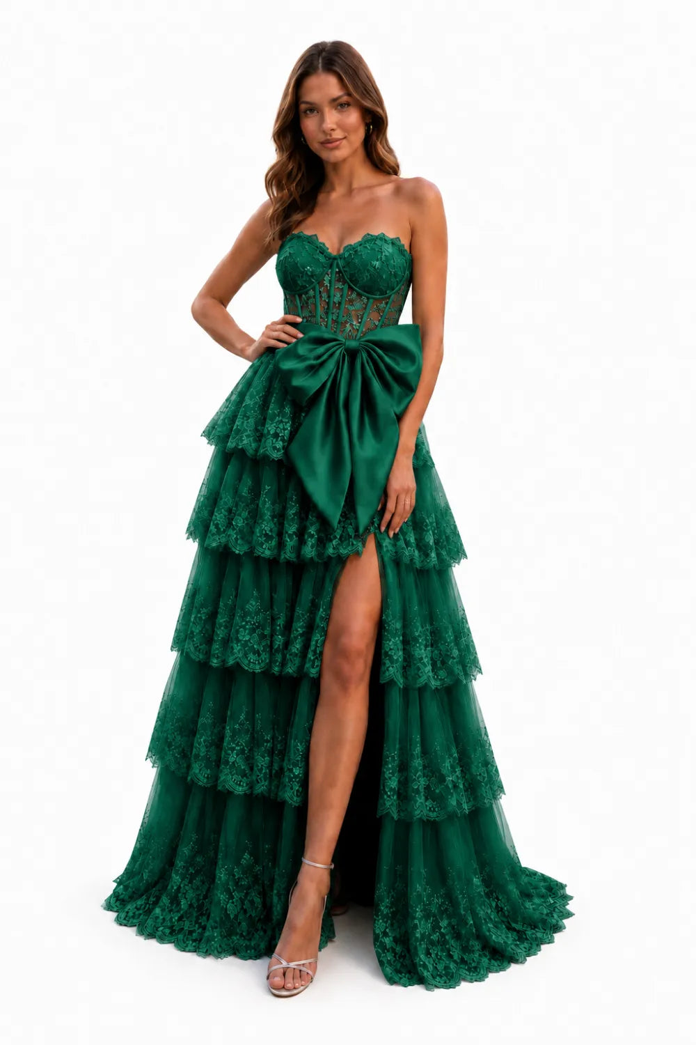 Elegant Backless Tulle Ball Gown