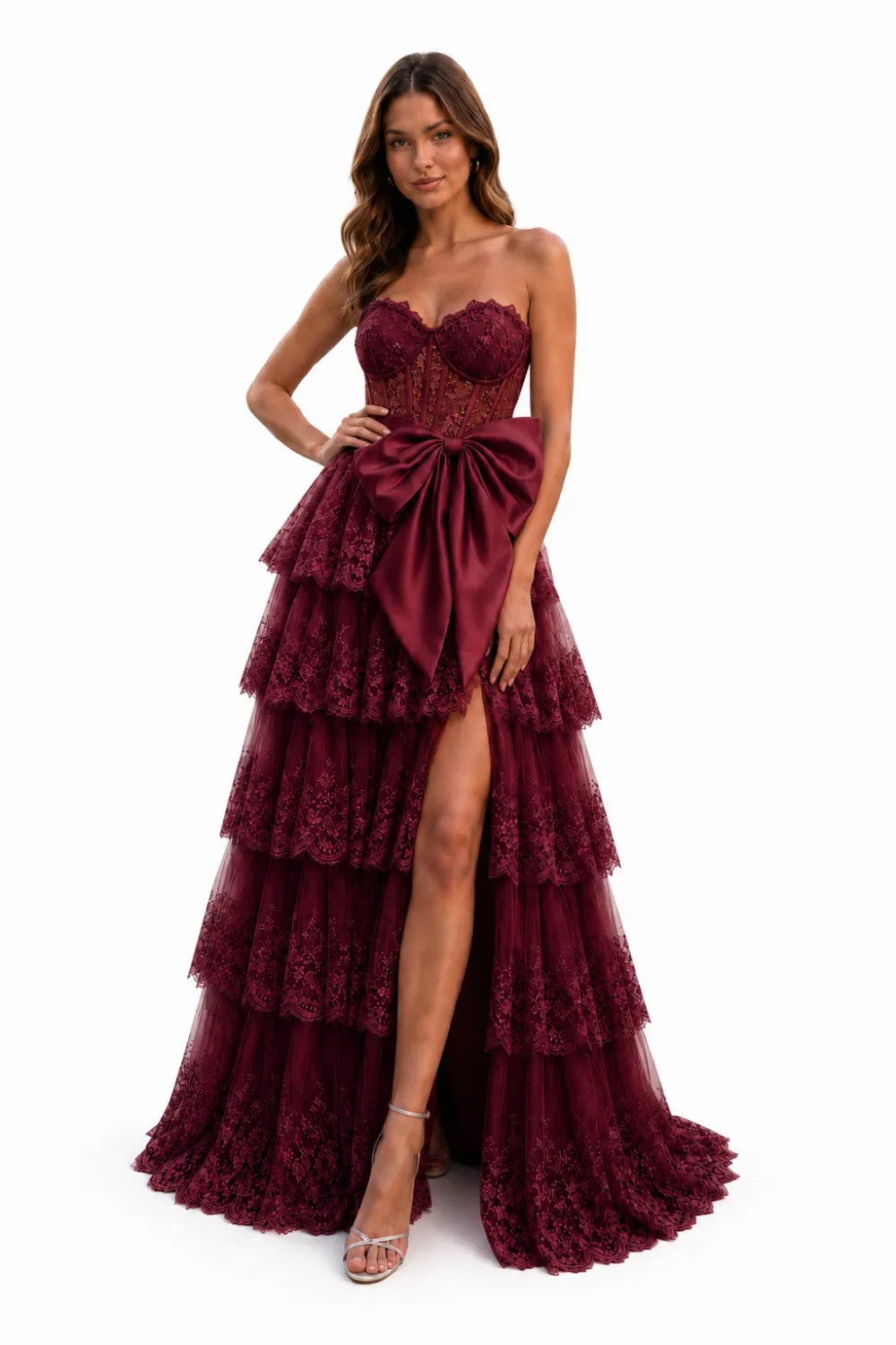 Elegant Backless Tulle Ball Gown