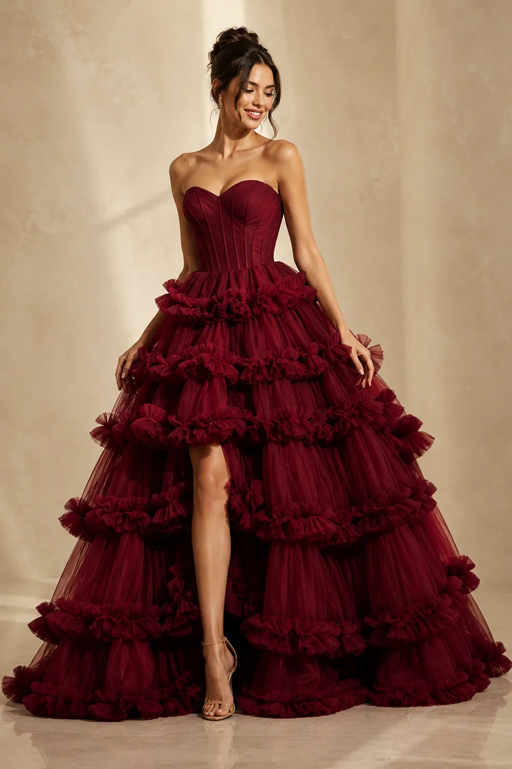 Princess Ruffled Ball Gown Dress