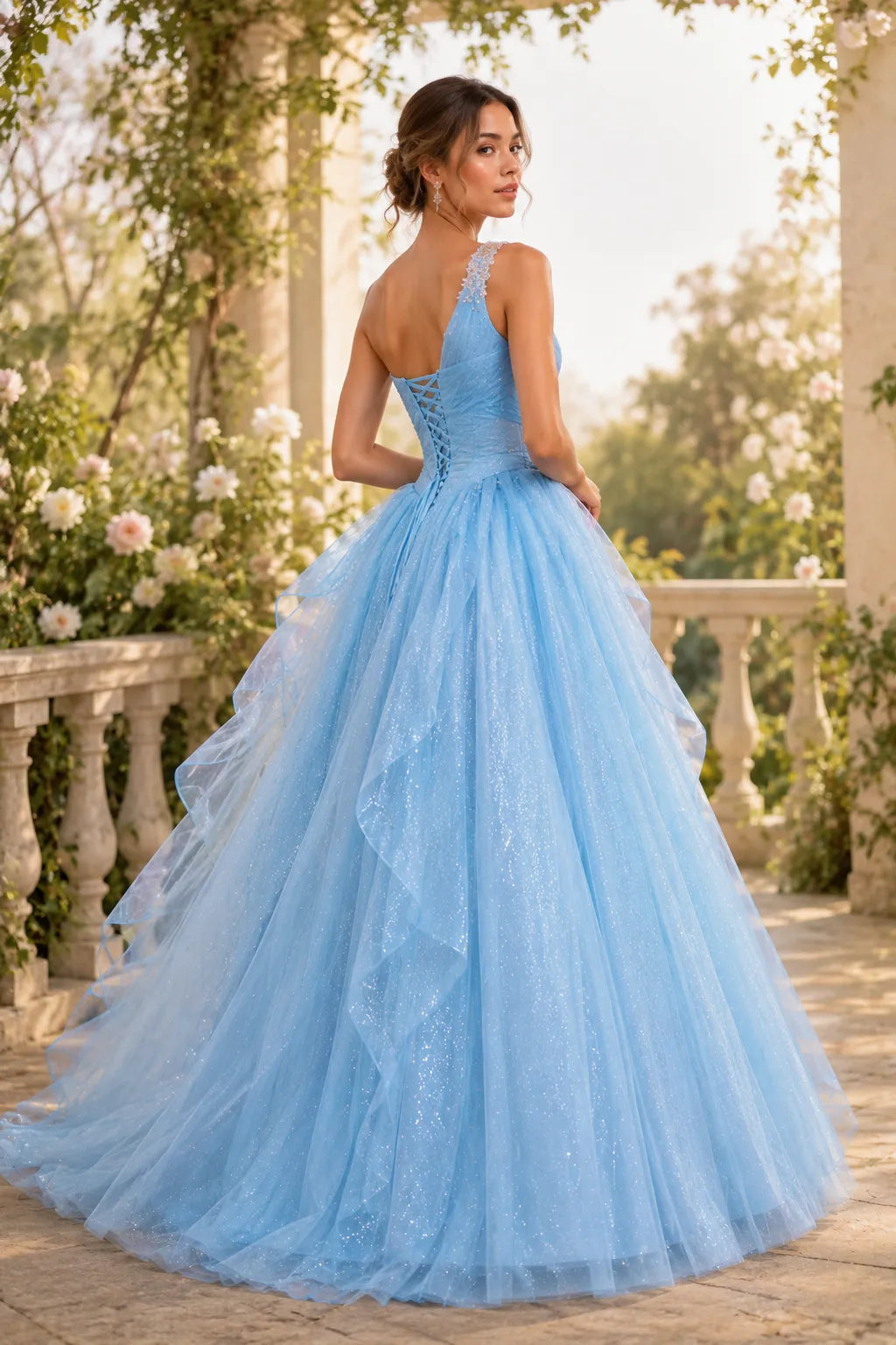 Marielle One Shoulder Fairy Ball Gown