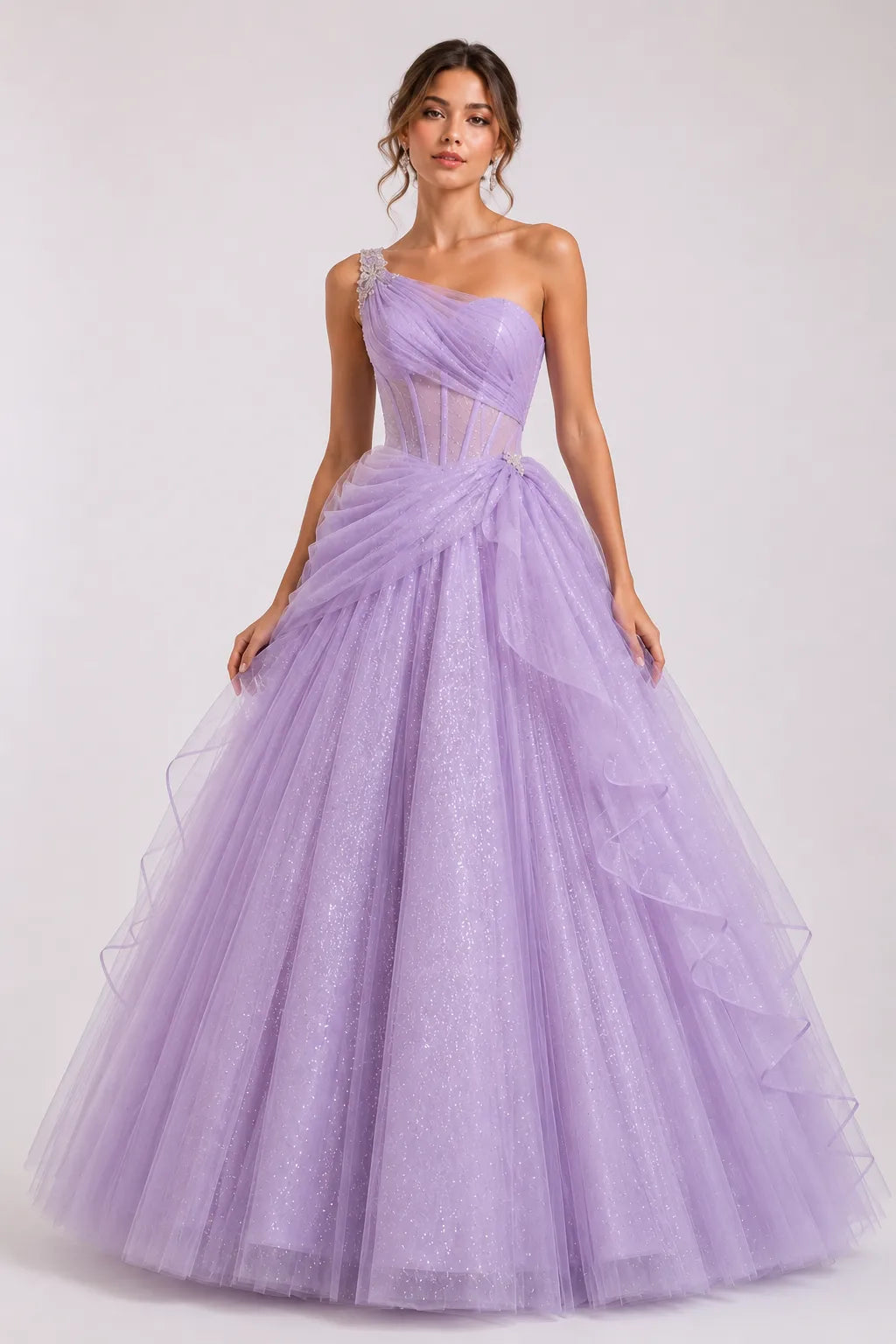 Marielle One Shoulder Fairy Ball Gown