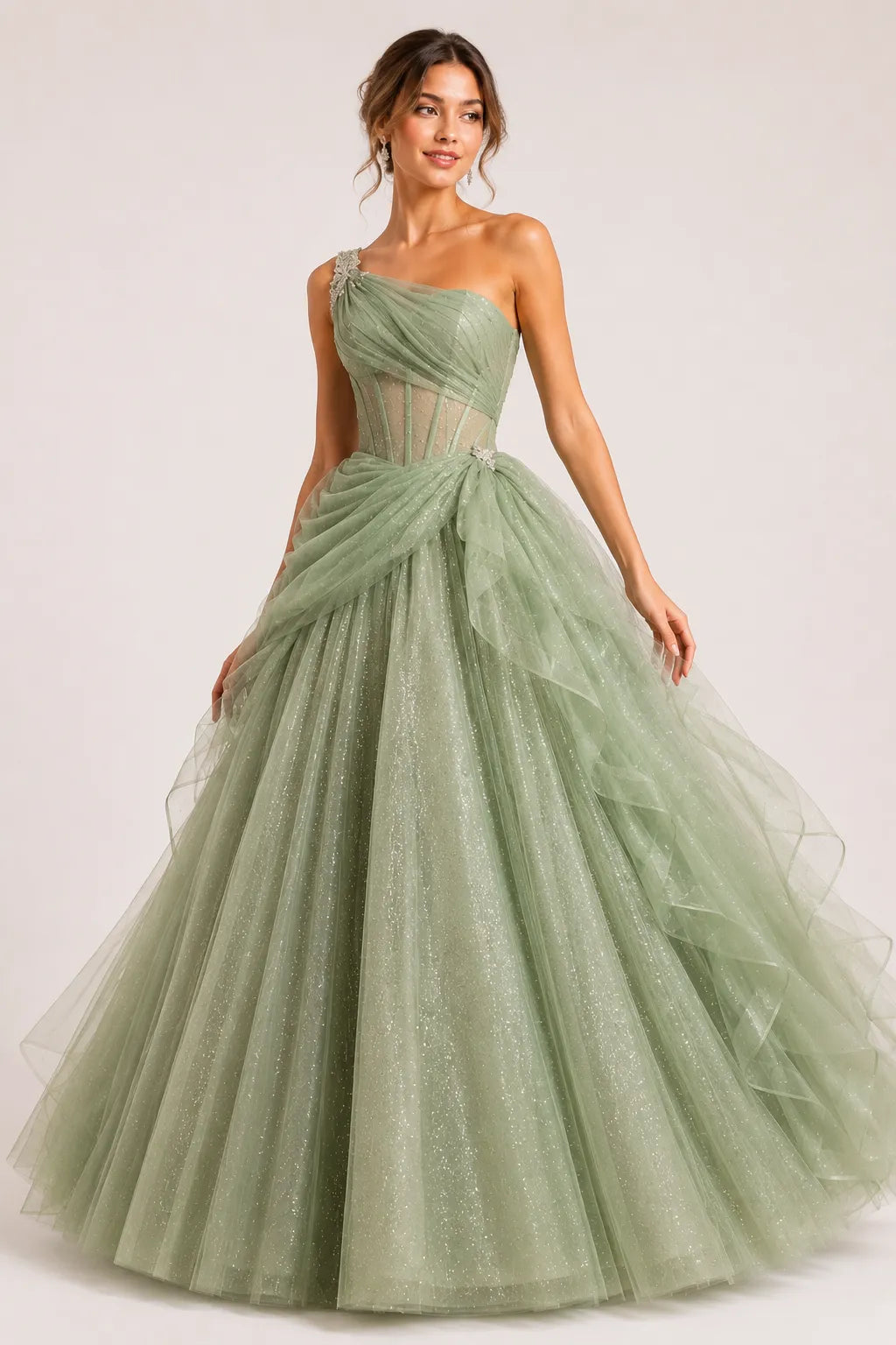 Marielle One Shoulder Fairy Ball Gown