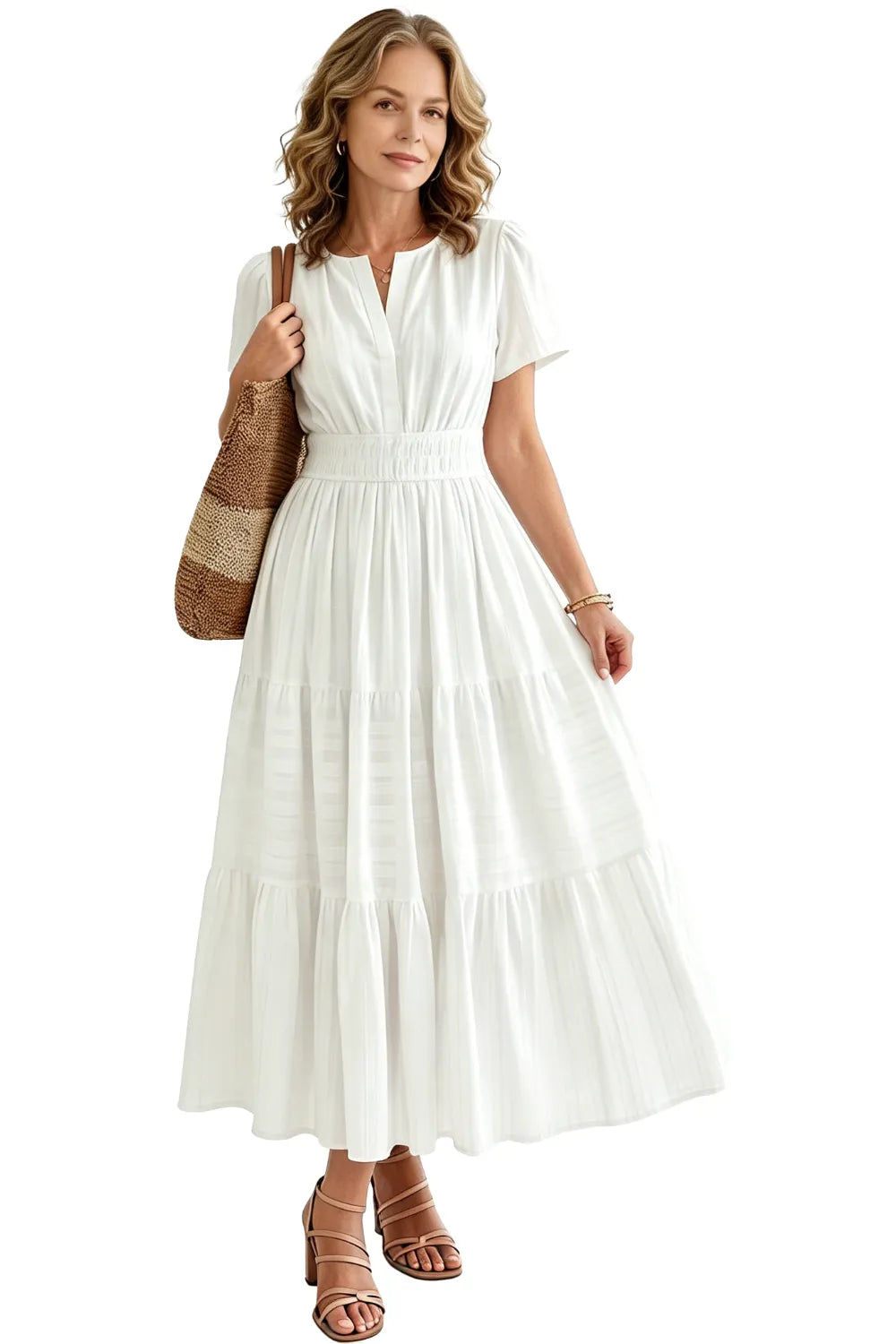Casual Flowy Chiffon Wedding Guest Dress