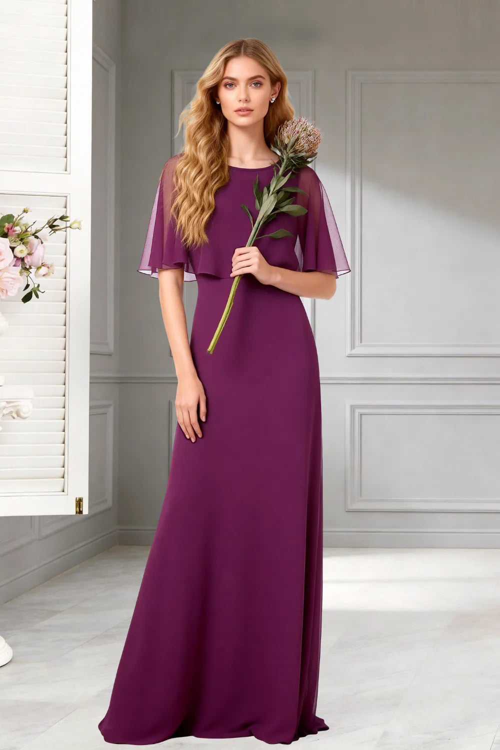 Moonlight Muse Long Chiffon Gown