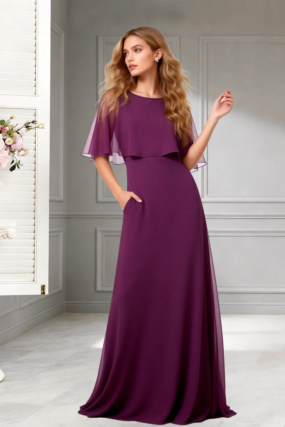 Moonlight Muse Long Chiffon Gown