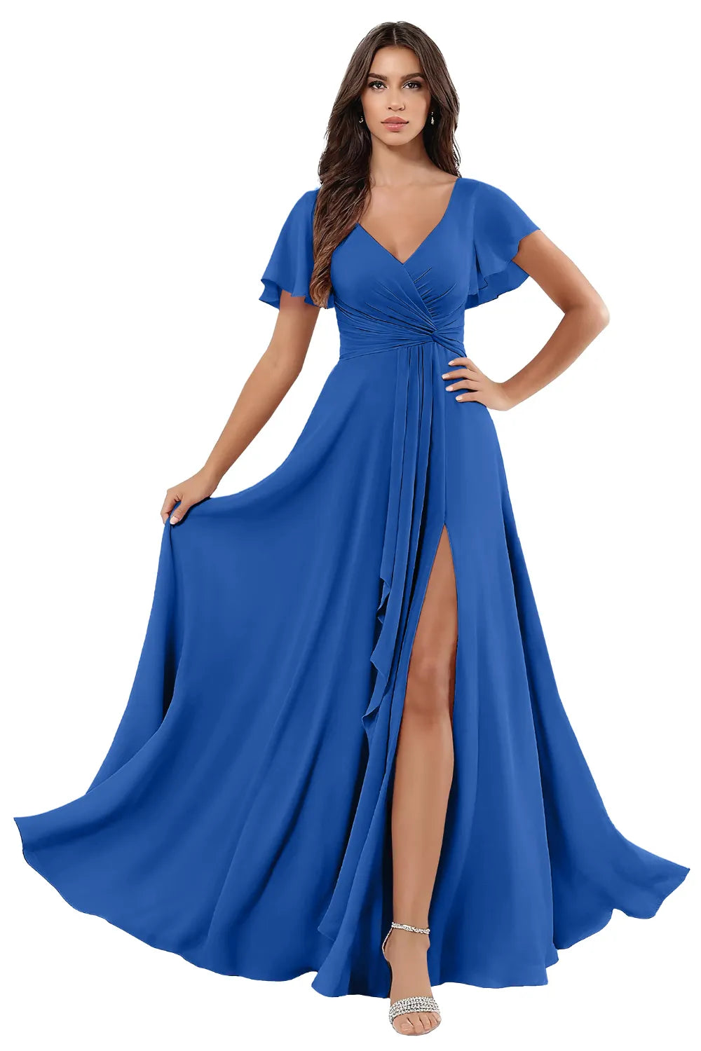 Elegant Floor Length Chiffon Evening Gown