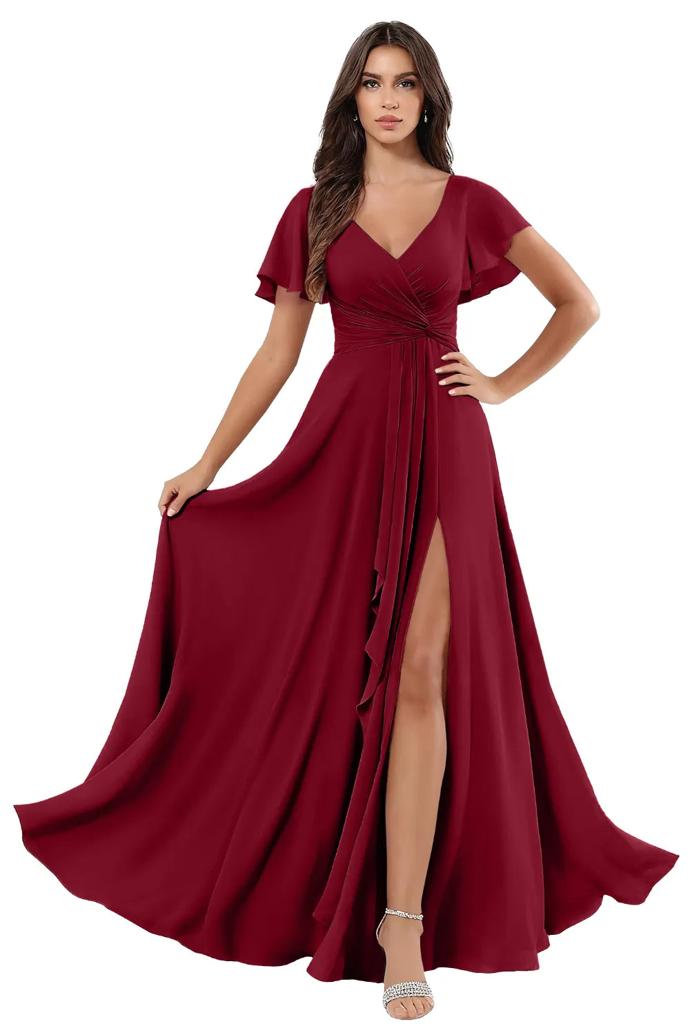 Elegant Floor Length Chiffon Evening Gown