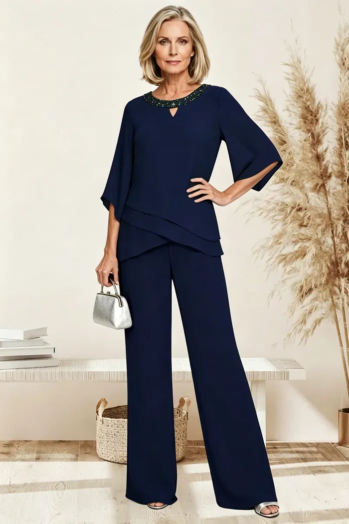 Sophisticated Loose-Fit Formal Pant Set