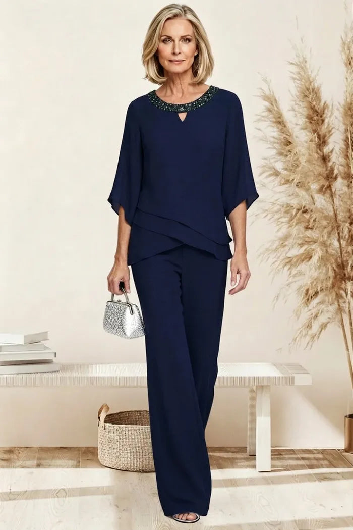 Sophisticated Loose-Fit Formal Pant Set