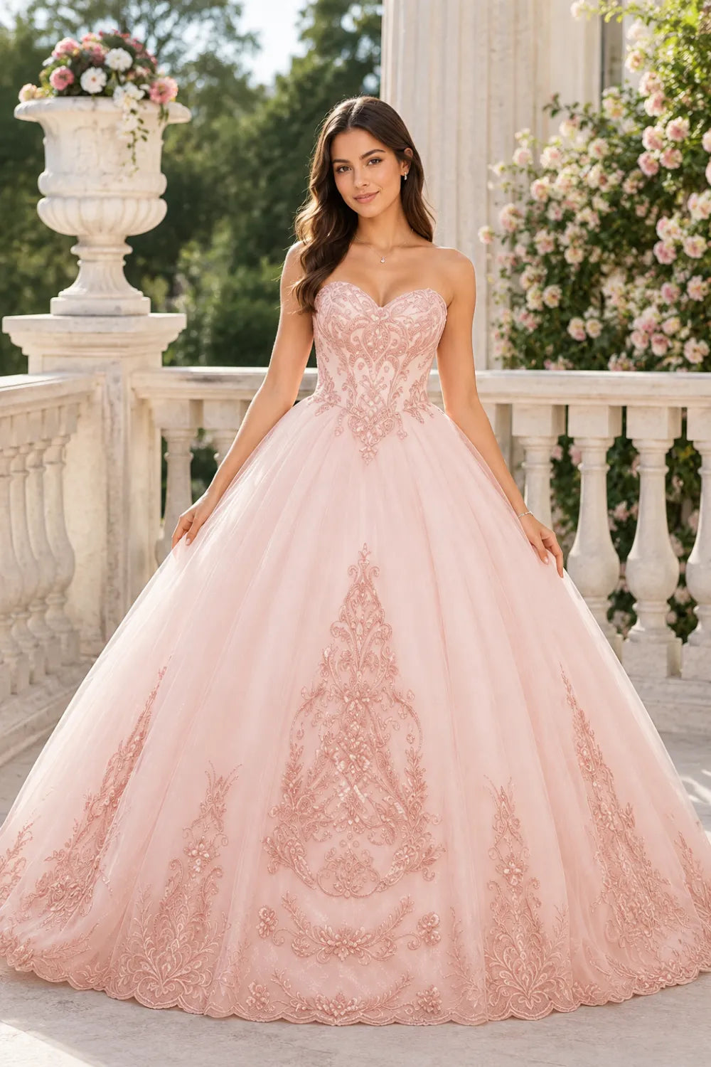 Golden Whisper Royal Embroidered Ball Gown
