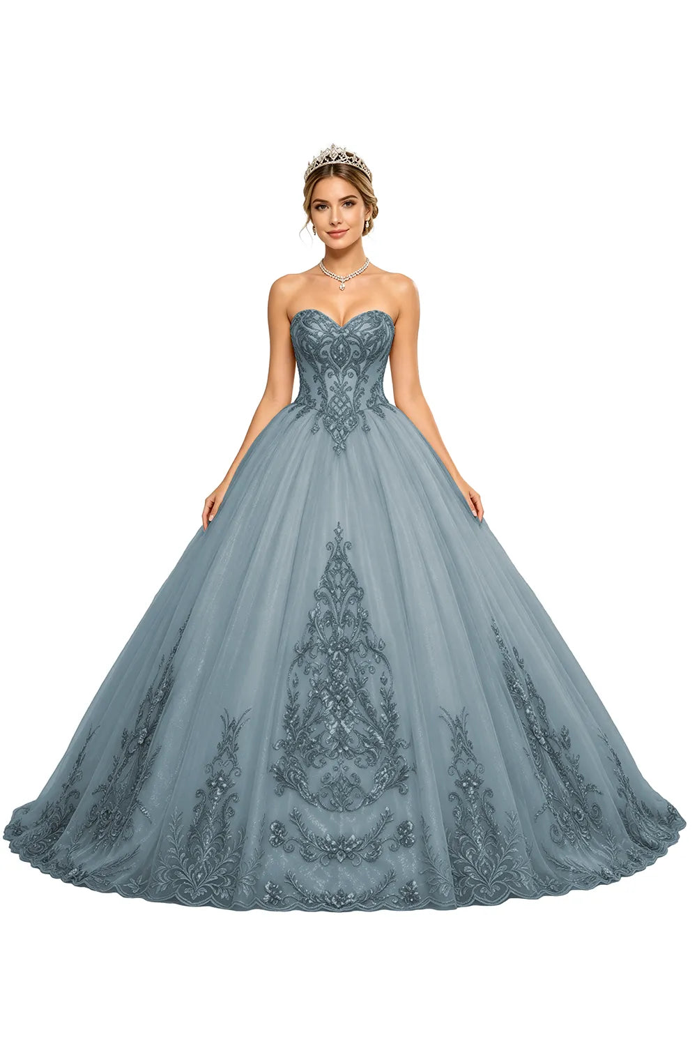 Golden Whisper Royal Embroidered Ball Gown
