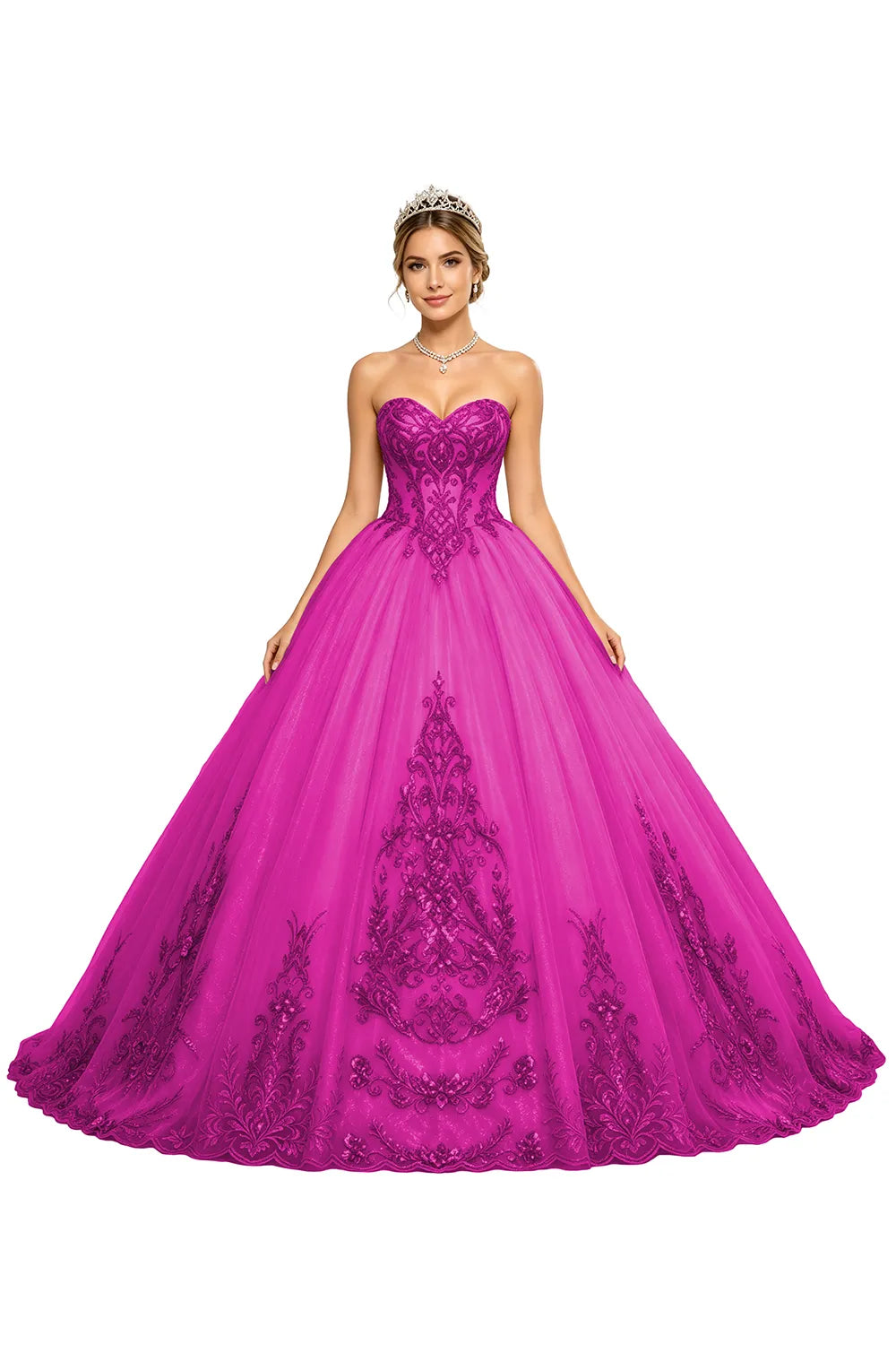 Golden Whisper Royal Embroidered Ball Gown