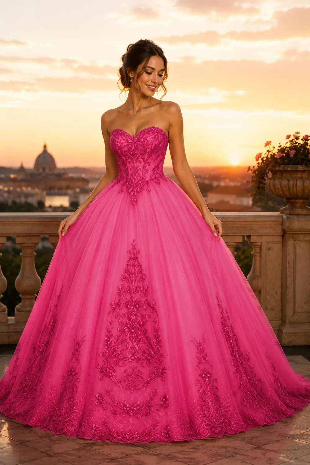 Golden Whisper Royal Embroidered Ball Gown